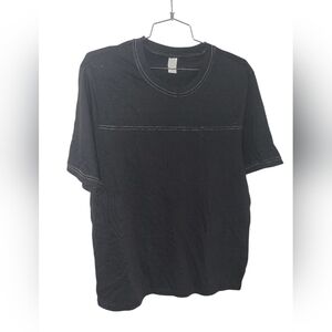 Alternative Black Short Sleeve Tee With Contrast Stitching Sz M